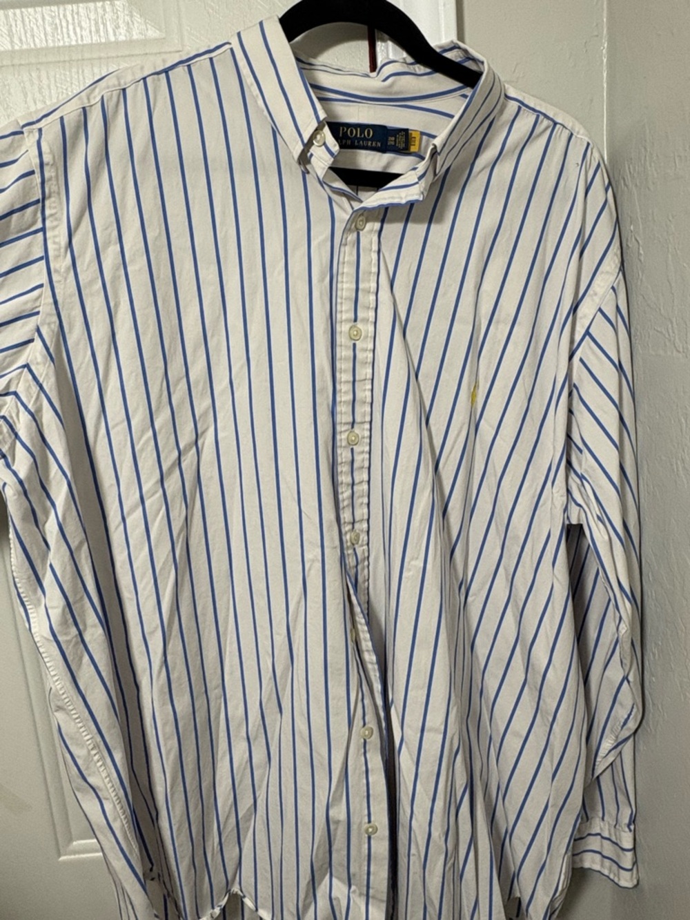 Polo by Ralph Lauren White Shirt with Blue Pinstripes